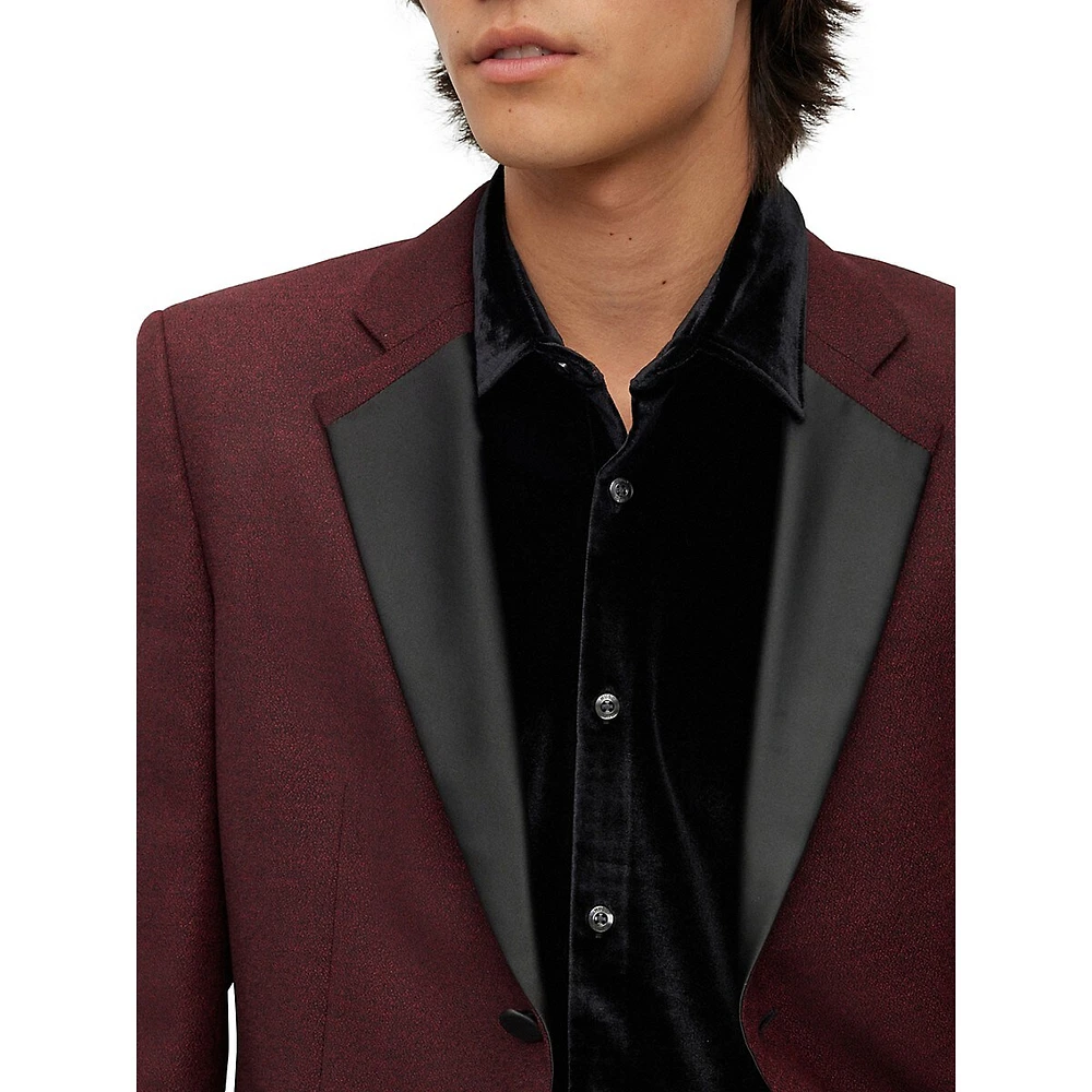 Slim-Fit Satin-Trim Suit Jacket