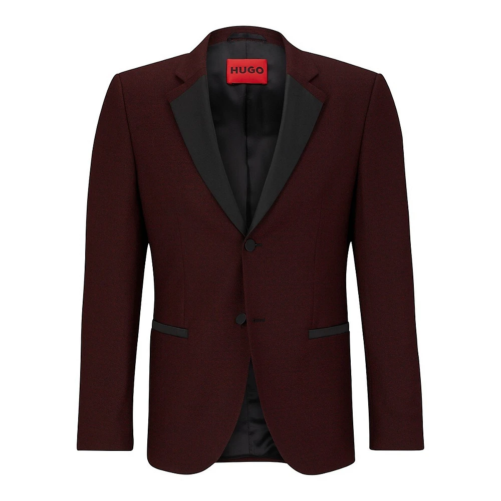 Slim-Fit Satin-Trim Suit Jacket