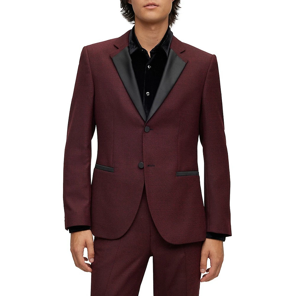 Slim-Fit Satin-Trim Suit Jacket