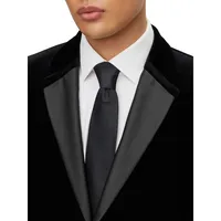 Slim-Fit Satin-Trim Velvet Suit Jacket