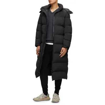Long Down Puffer Coat With Water-Repellent Finish