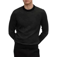 Virgin-Wool Sweater With Two-Tone Monogram Jacquard