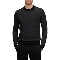 Virgin-Wool Sweater With Two-Tone Monogram Jacquard