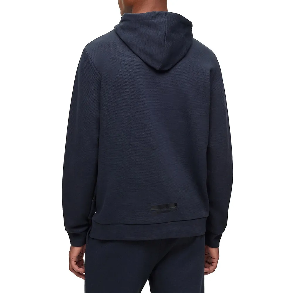 Cotton-Piqué Signature Hoodie