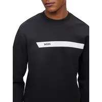 Cotton-Blend Sweatshirt With Graphic Logo Stripe