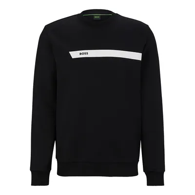 Cotton-Blend Sweatshirt With Graphic Logo Stripe