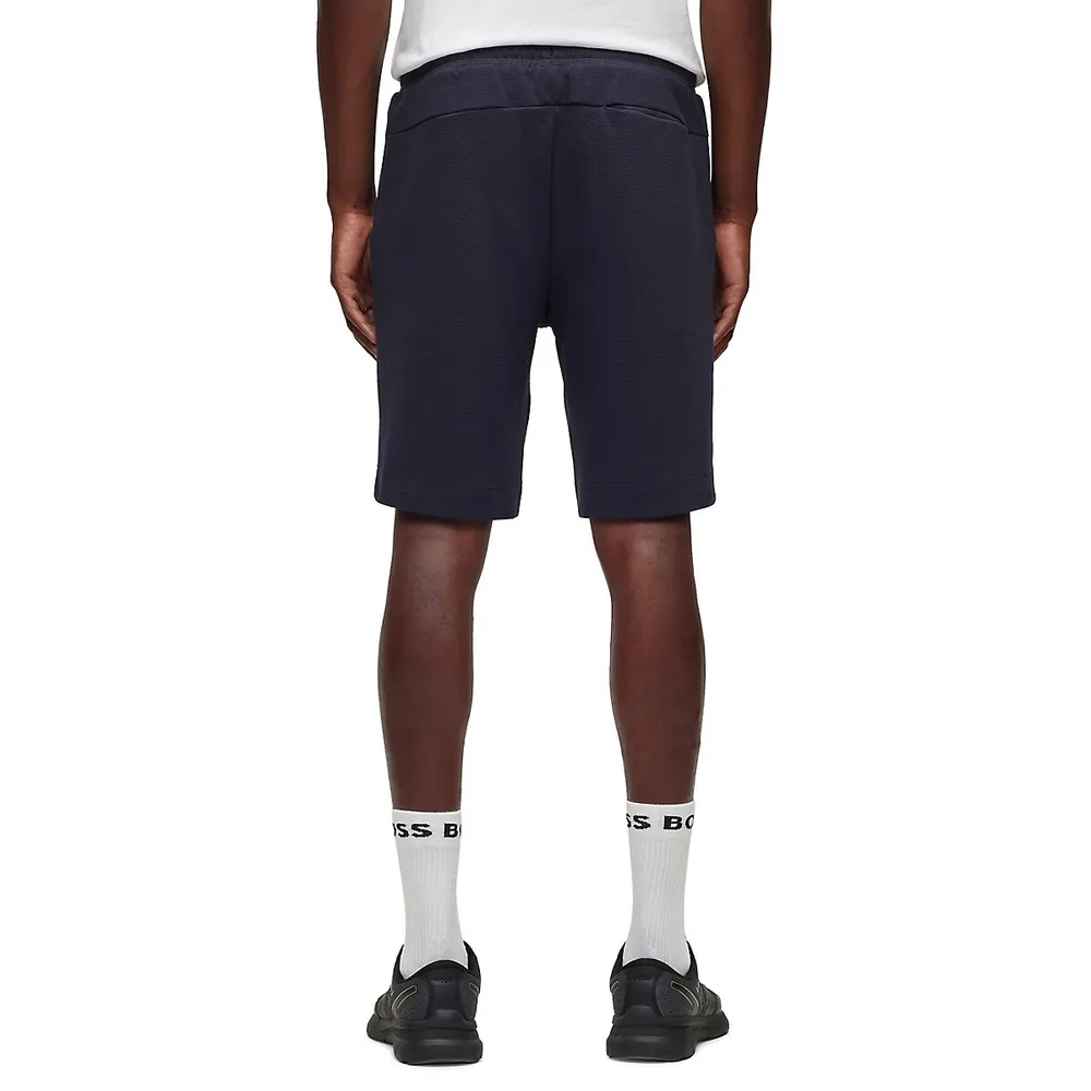 Relaxed-Fit Drawstring Piqué Shorts