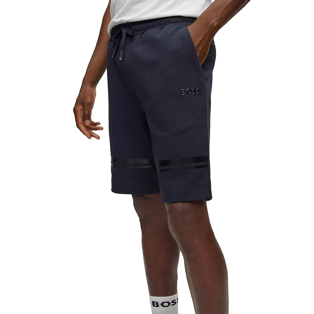 Relaxed-Fit Drawstring Piqué Shorts