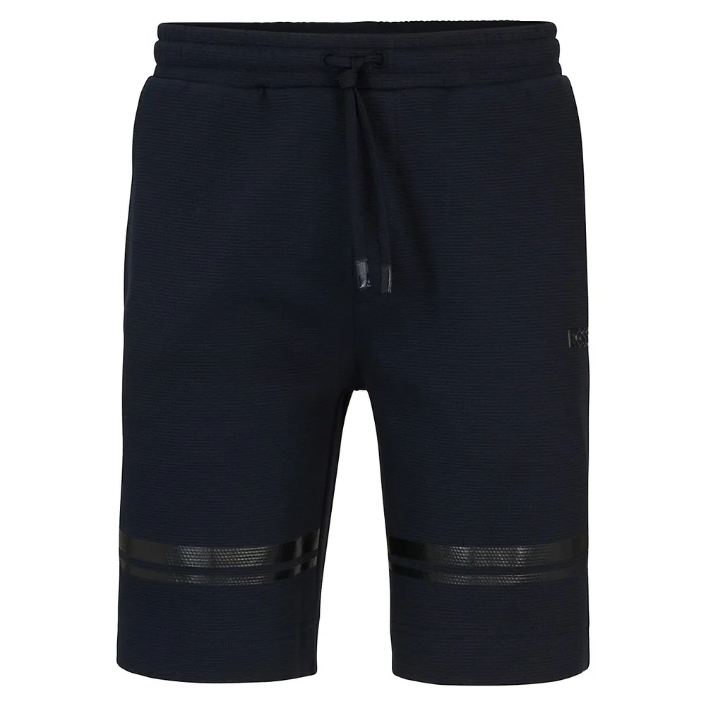 Relaxed-Fit Drawstring Piqué Shorts