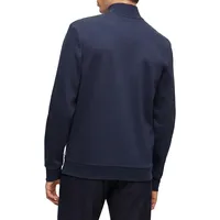 Zip-Neck Sweatshirt Mercerized Cotton Jacquard