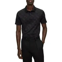 Regular-Fit Polo Shirt With Monogram Jacquard