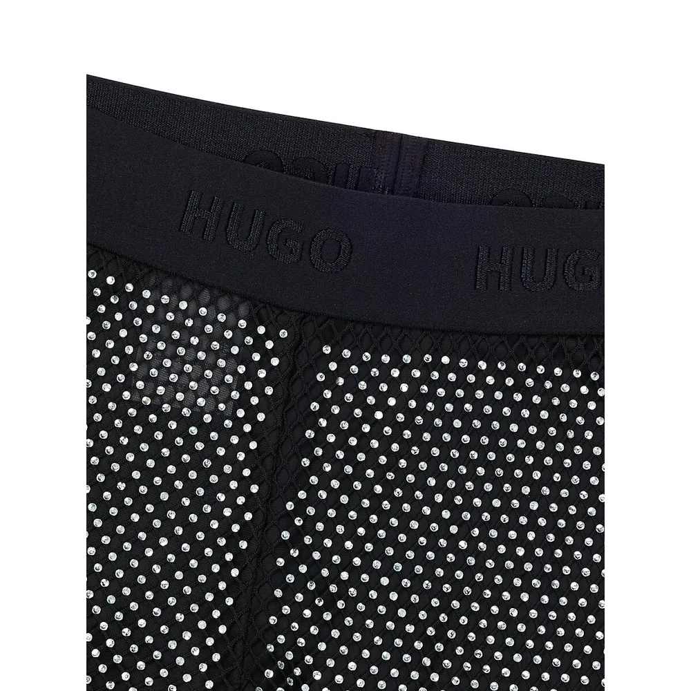 HUGO x Bella Poarch Embellished Mesh Bootcut Pants