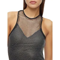 HUGO x Bella Poarch Embellished Mesh Mini Party Dress