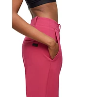 Contemporary High-Waisted Trousers By Hugo Womenswear, Cut To A Straight Fit With Wide Leg Stretch Material.