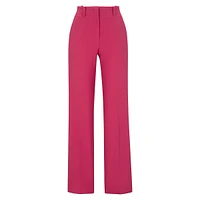 Contemporary High-Waisted Trousers By Hugo Womenswear, Cut To A Straight Fit With Wide Leg Stretch Material.