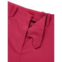 Contemporary High-Waisted Trousers By Hugo Womenswear, Cut To A Straight Fit With Wide Leg Stretch Material.
