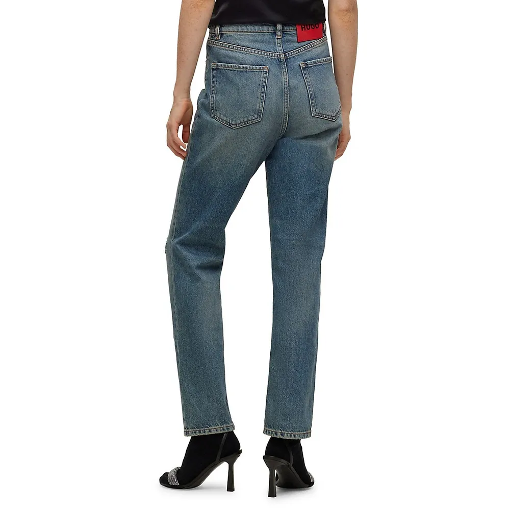 High-Rise Straight-Leg Jeans