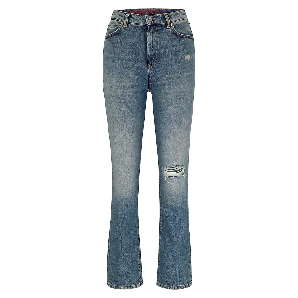 High-Rise Straight-Leg Jeans