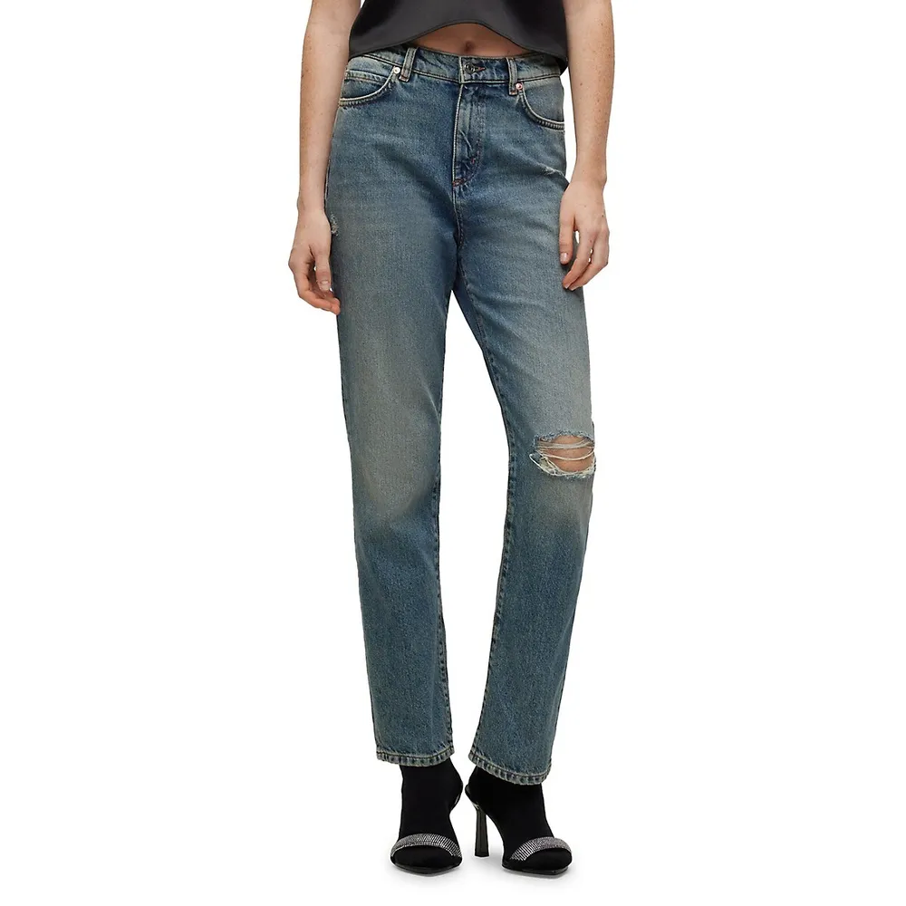 High-Rise Straight-Leg Jeans