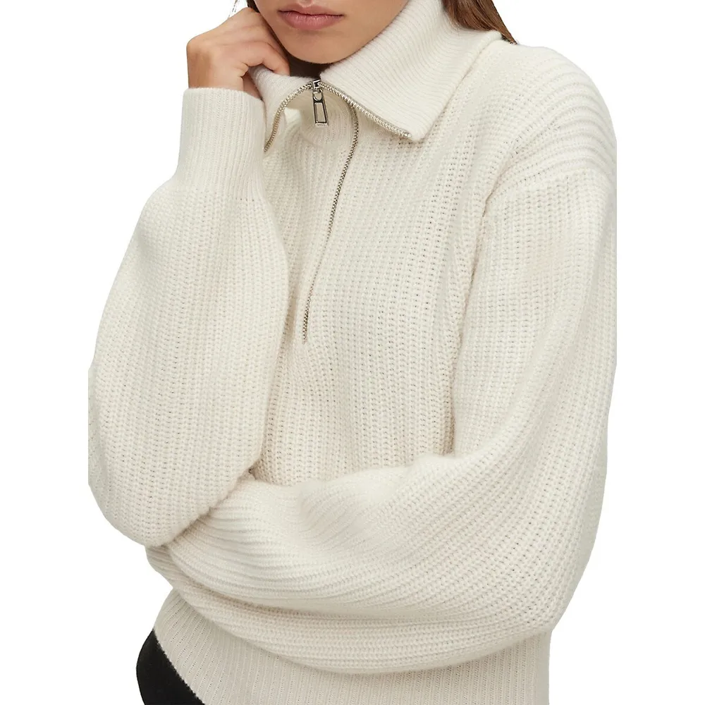 Zipneck Wool & Cashmere-Blend Sweater