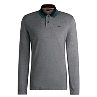 Long-Sleeve Piqué Knit Polo Shirt