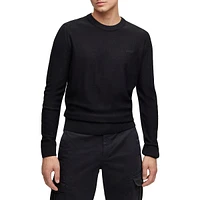 Wool-Blend Sweater With Embroidered Logo Regular Fit