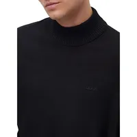 Wool-Blend Rollneck Embroidered Logo Sweater