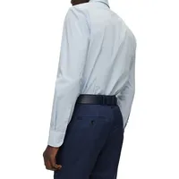 Slim-Fit Shirt Easy-Iron Structured Stretch Cotton