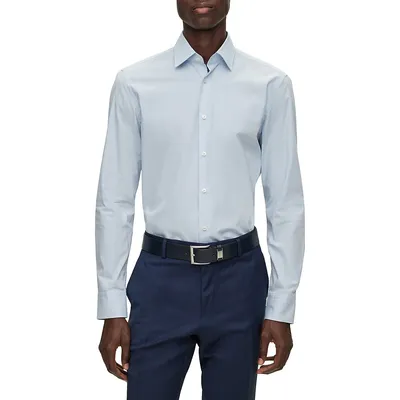 Slim-Fit Shirt Easy-Iron Structured Stretch Cotton