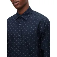 Regular-Fit Printed Cotton Poplin Shirt