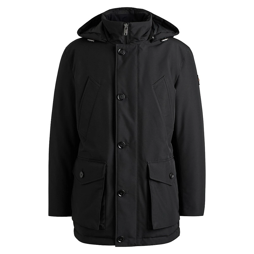 Relaxed-Fit Parka Water-Repellent Ottoman Fabric