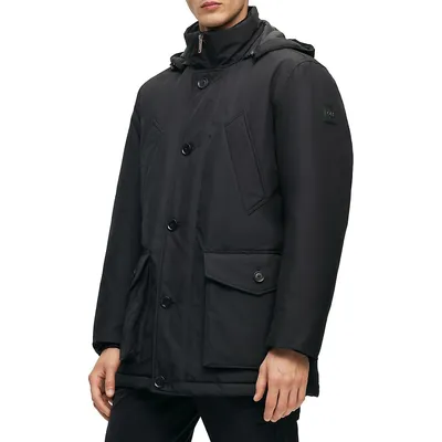 Relaxed-Fit Parka Water-Repellent Ottoman Fabric
