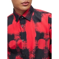Slim-Fit Abstract-Print Cotton Canvas Shirt