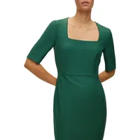 Squareneck Fitted Dress