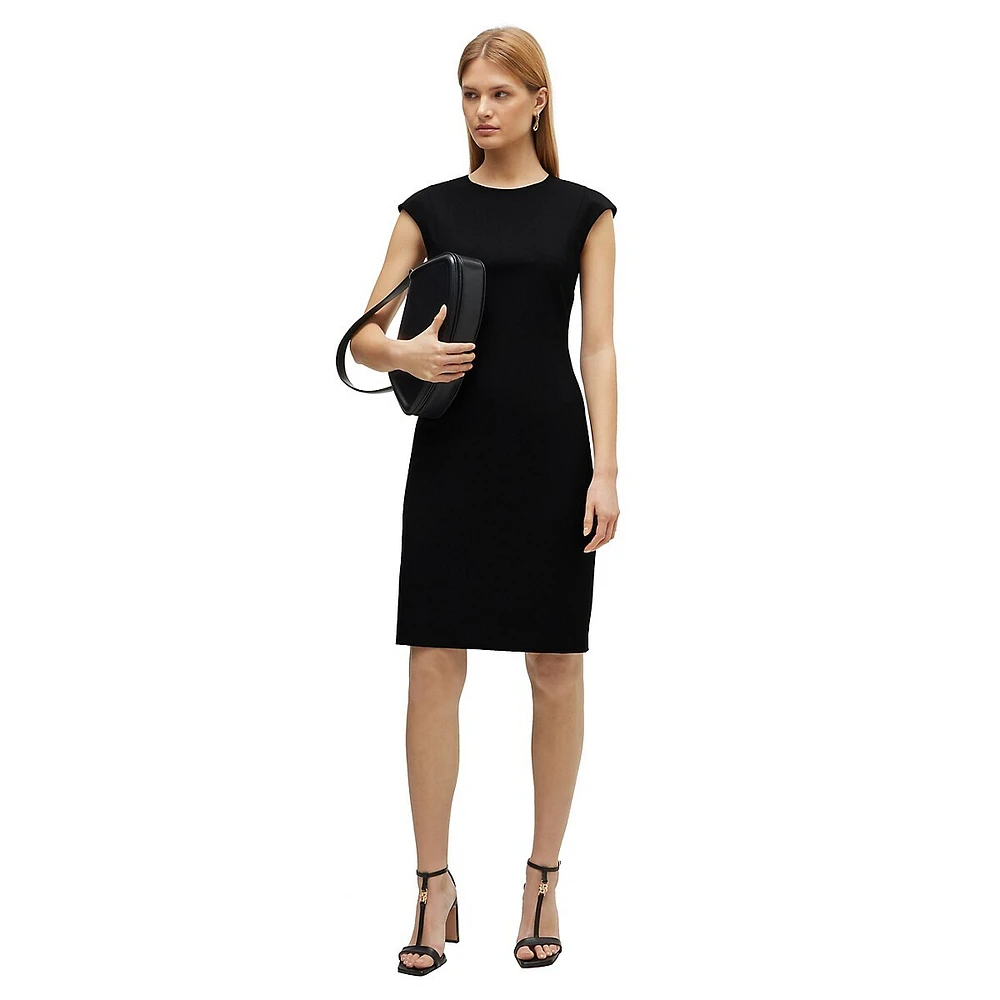 Virgin Wool Slim-Fit Sheath Dress