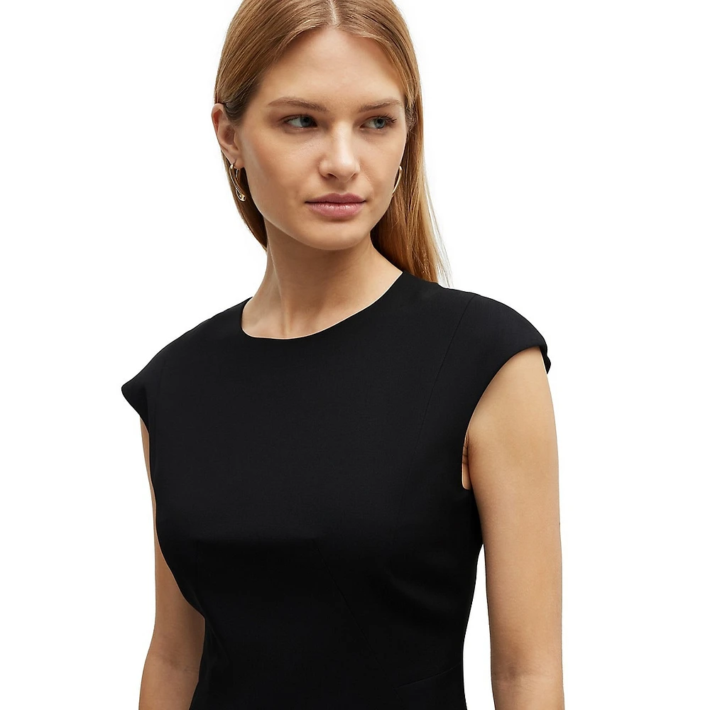 Virgin Wool Slim-Fit Sheath Dress