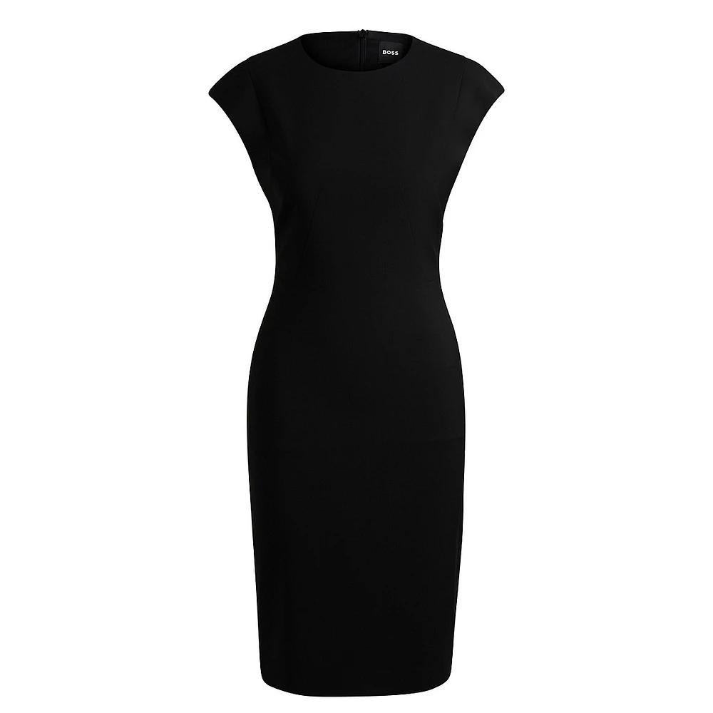 Virgin Wool Slim-Fit Sheath Dress