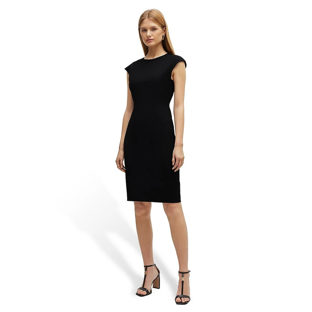 Virgin Wool Slim-Fit Sheath Dress