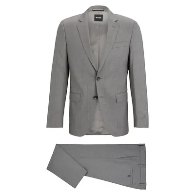 Slim-Fit Mélange Stretch-Wool Suit
