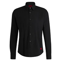 Slim-Fit Stretch-Canvas Shirt