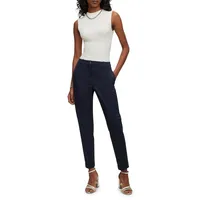 Tapered-Leg Stretch Twill Pants