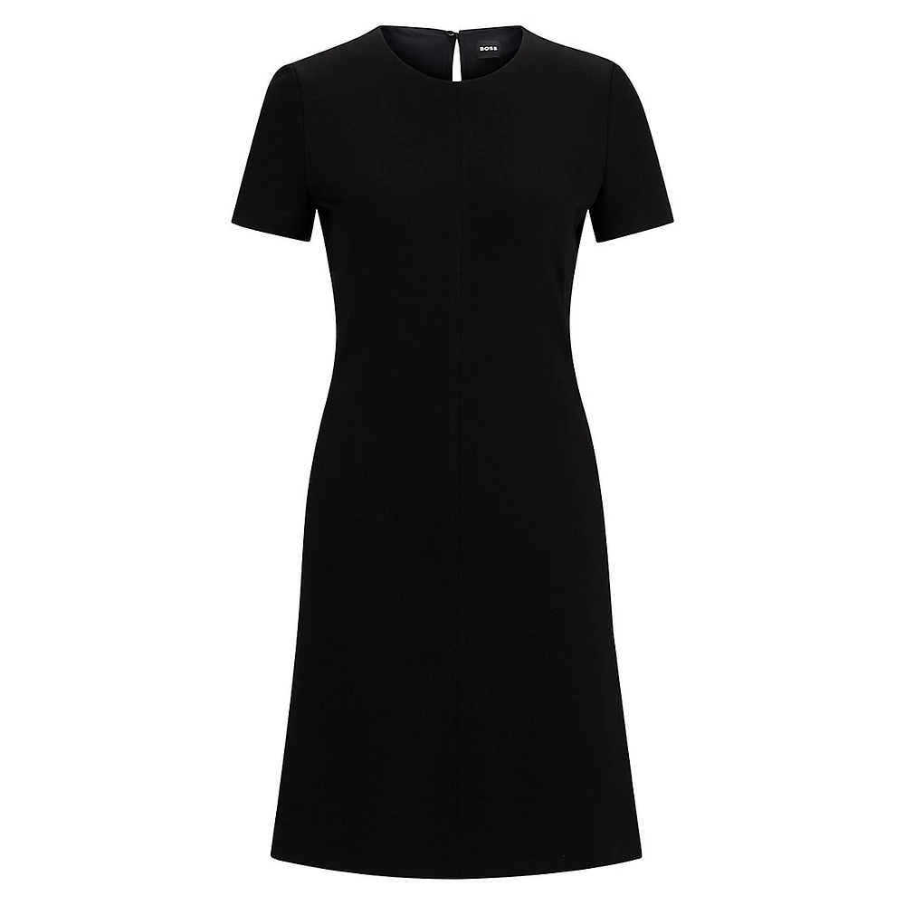 Short-Sleeve Stretch-Knit Dress