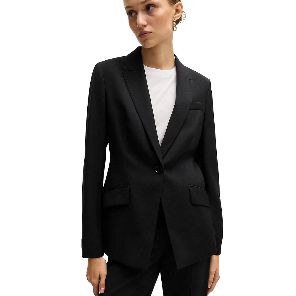 Straight-Fit Virgin Wool Blazer