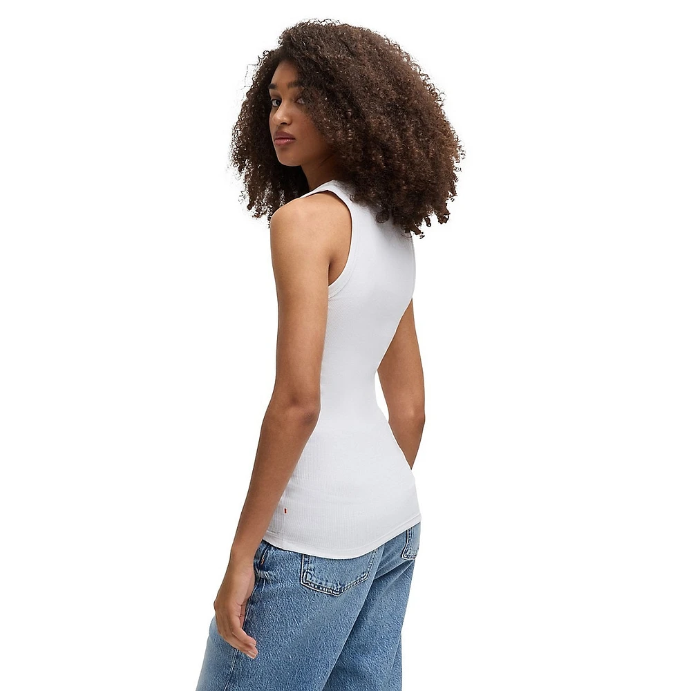 Slim-Fit Rib-Knit Stretch-Cotton Tank