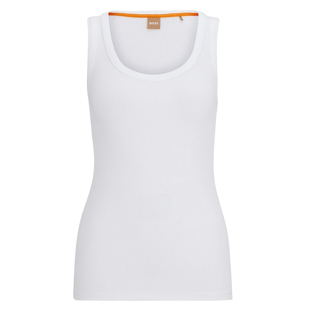 Slim-Fit Rib-Knit Stretch-Cotton Tank