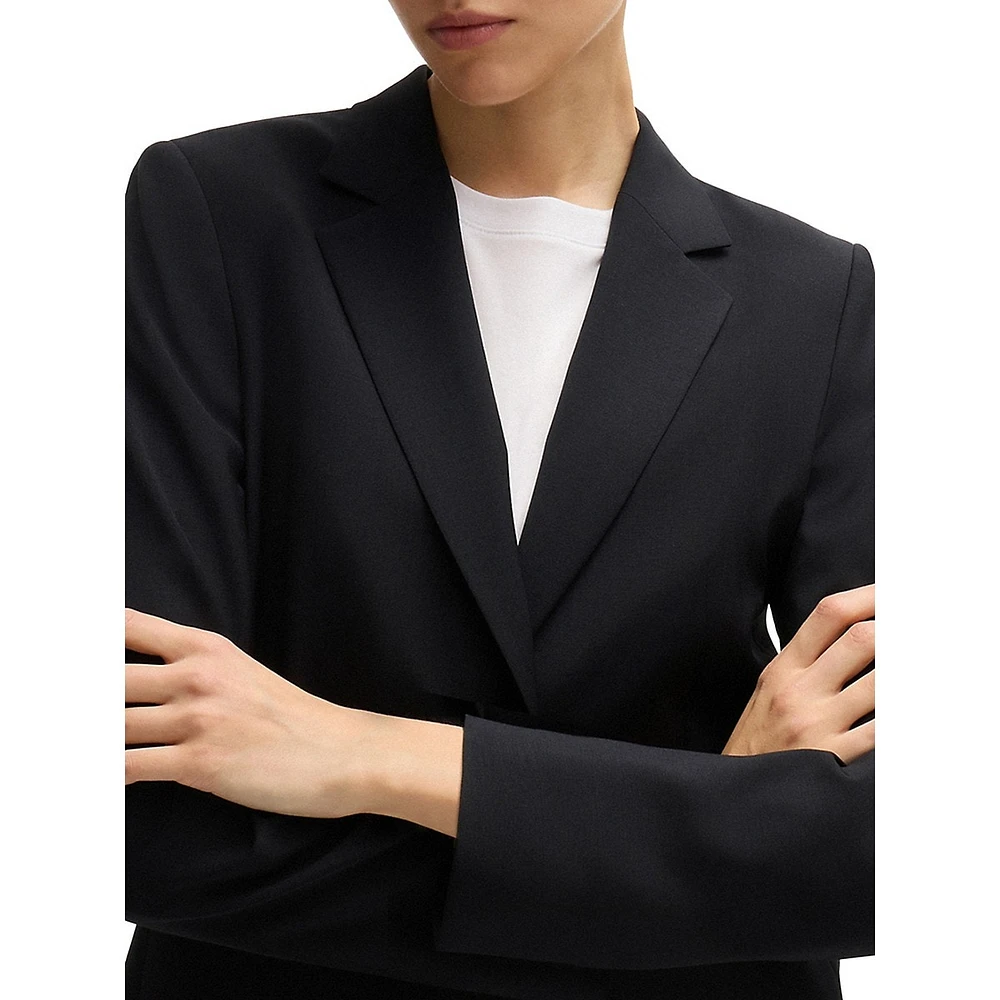 Virgin Wool Single-Breasted Blazer