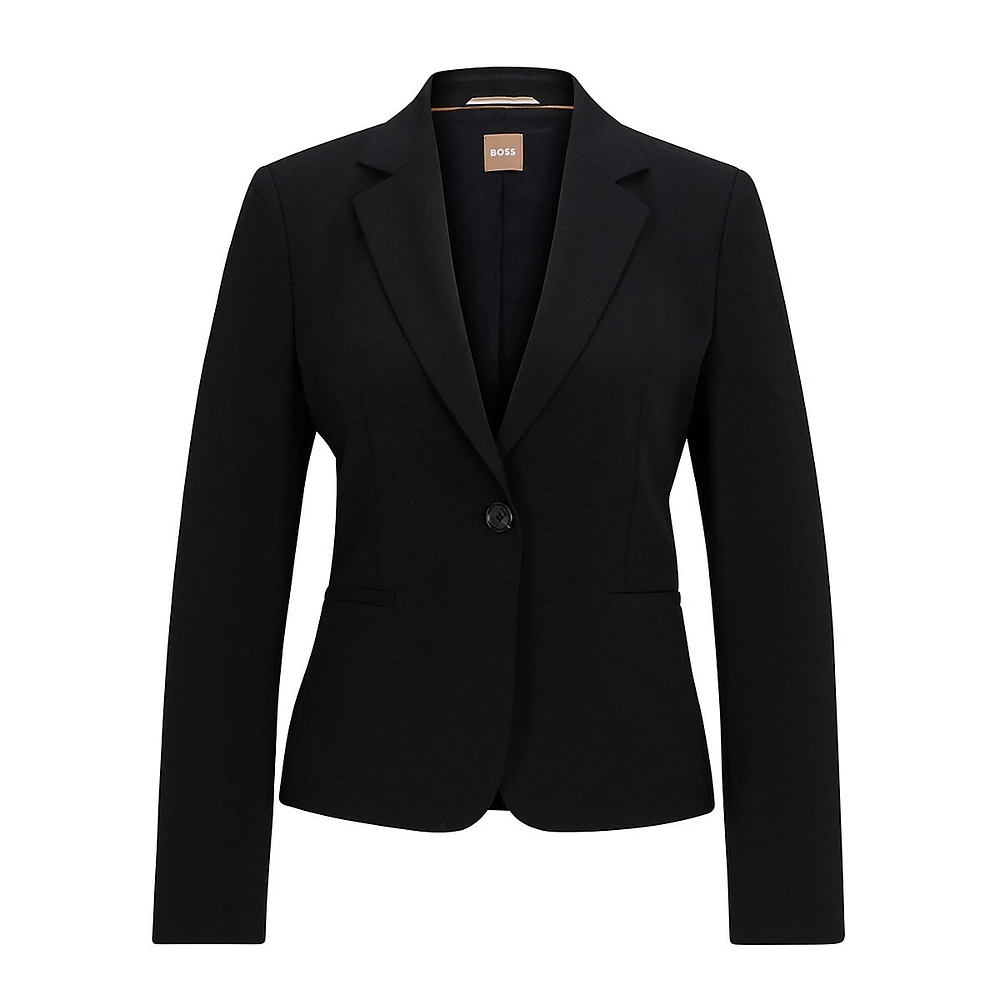 Virgin Wool Single-Breasted Blazer