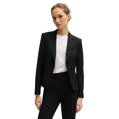 Virgin Wool Single-Breasted Blazer