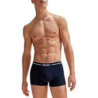 3-Pack Logo-Waistband Stretch-Cotton Trunks