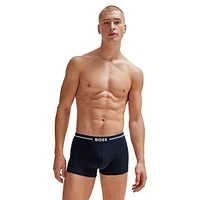 3-Pack Logo-Waistband Stretch-Cotton Trunks